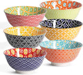 Metahom Ceramic Cereal Bowls, 23 Oz Colorful Soup Bowls, Deep Porcelain Bowl Set by Metahom