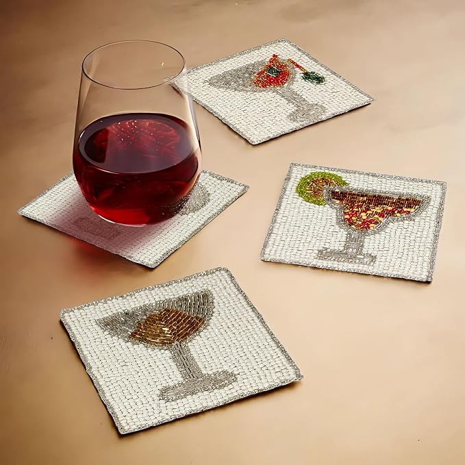 Boho Coasters for Drinks or Coffee Table, Cute Coasters for Farmhouse Style - Image 2