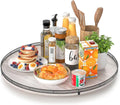 AMH 24-Inch Whitewashed Farmhouse Wooden Lazy Susan Organizer | Smooth rotating by AMH