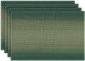 Emvency Farmhouse Placemats Set of 4, 12x18 Inch, Geometric Striped | Sage by Emvency