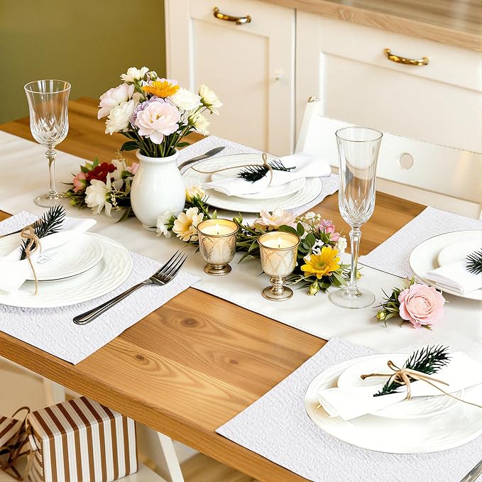 Faux Leather Heat Resistant Placemats 4 Packs, Waterproof Wipeable Dining PU - Image 7