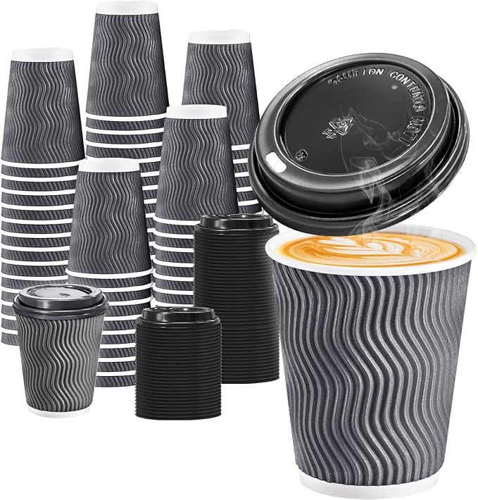 BYSNOW 100 Pack 10 oz Paper Coffee Cups by BYSNOW