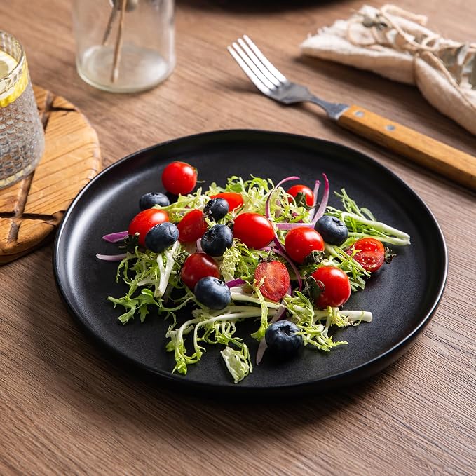 AmorArc Ceramic Dinner Plates Set of 6, 10.25 Inch Stoneware Dishes Set | Wavy - Image 3
