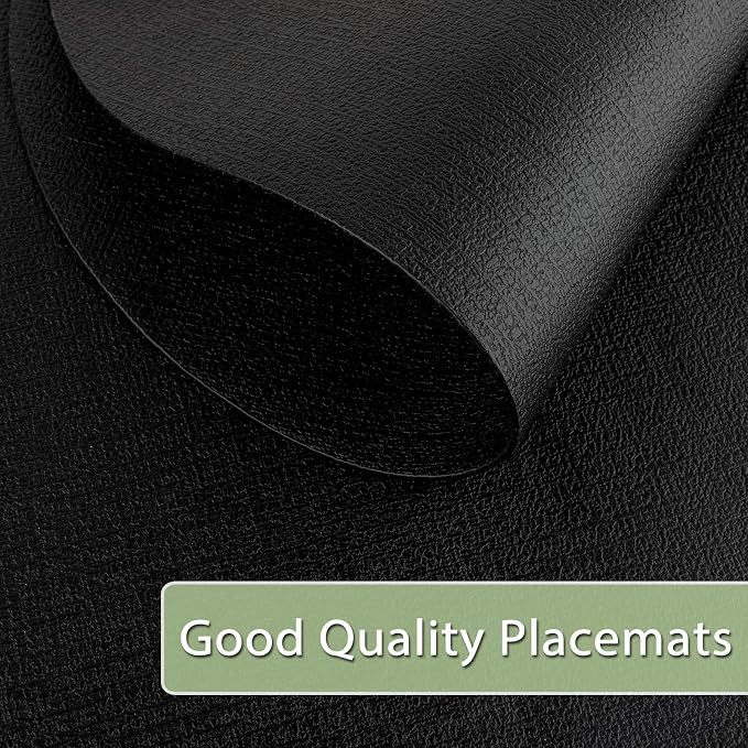 Placemats for Dining Table Set of 8 Non-Slip, Heat Resistant Oval Leather - Image 5