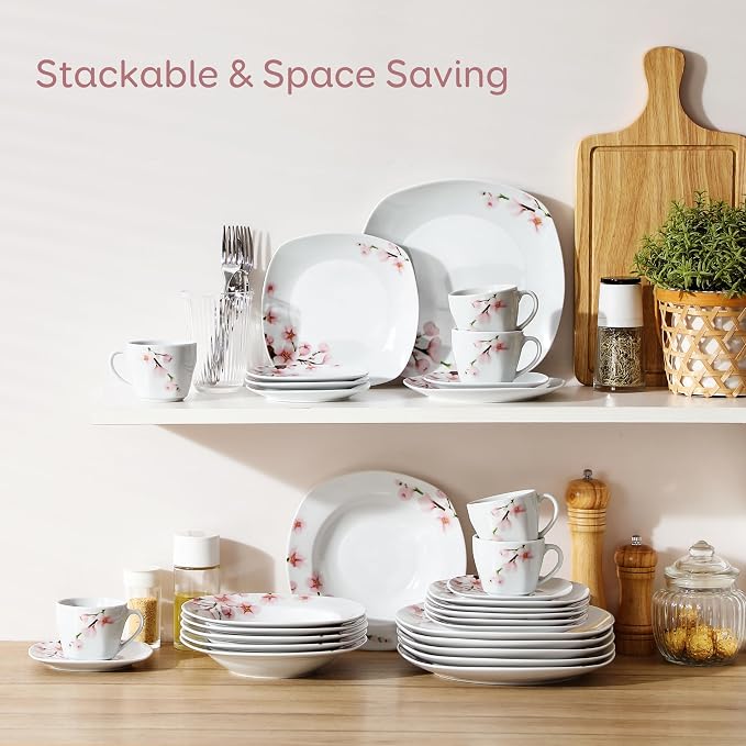 VEWEET 30 PCS Ceramic Dinnerware Sets - Image 7