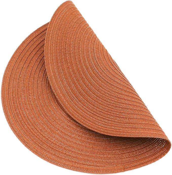SHACOS Round Placemats Set of 8 Washable 15 inch Round Placemat Cotton - Image 5