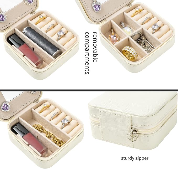 KElofoN Travel jewelry case Travel jewelry box Travel Jewelry Organizer Small - Image 4