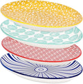 Selamica 12 Inch Ceramic Oval Serving Platters Set of 4, Serving Plates by Selamica