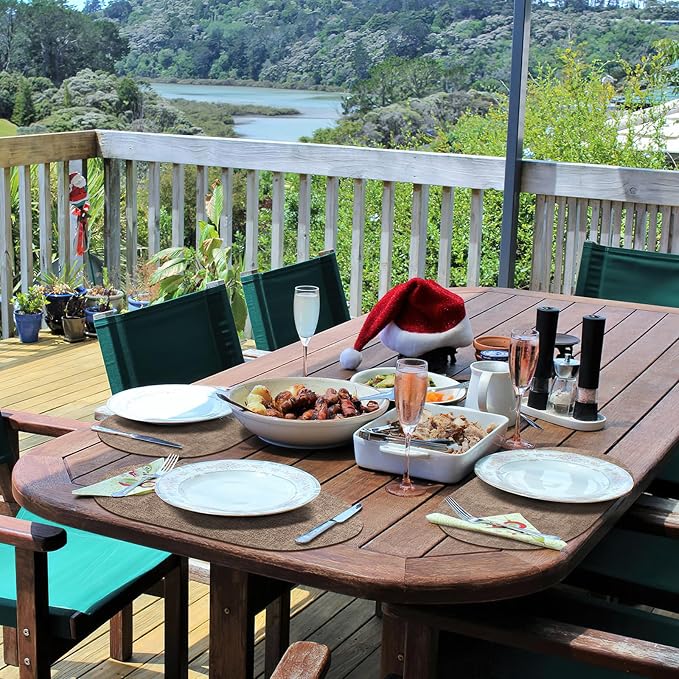 Placemats Set of 8 Non Slip, Heat Resistant Oval Faux Leather Place mats Double - Image 7