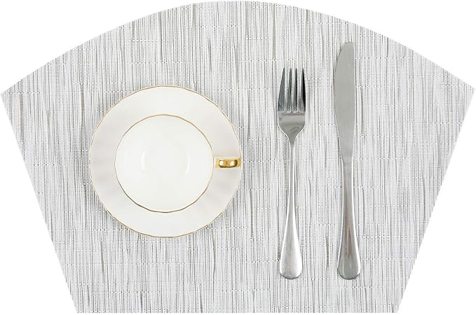 SHACOS Small Round Table Placemats Wedge Placemat Set of 4 Non Slip Heat - Image 8