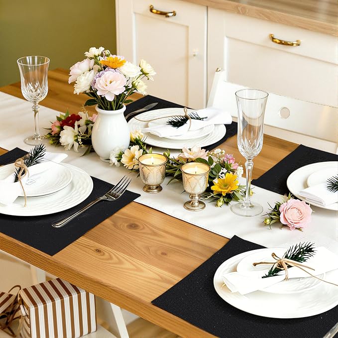 Faux Leather Heat Resistant Placemats 8 Packs, Waterproof Wipeable Dining PU - Image 7