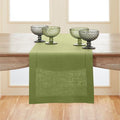 Solino Home 100% Linen Table Runner Green, Classic Hemstitch 14 x 156 in | by SolinoHome