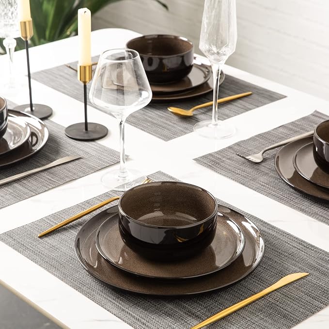 LERATIO Ceramic Dinner Plates Set of 4, 10.5 Inch Reactive Glaze Plate Sets | - Image 6