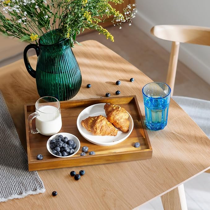15 Inch Acacia Wood Serving Tray - Image 5