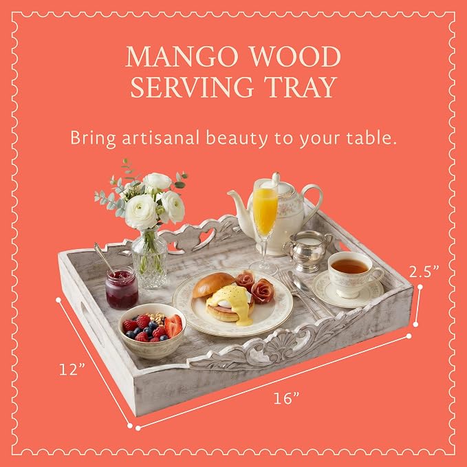 Orchid Mango Wood Serving Tray - Image 2