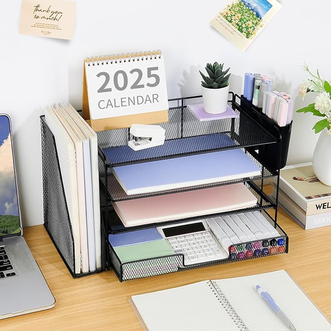 Desk Organizer, 4-Tier Desktop File Organizer - Image 4