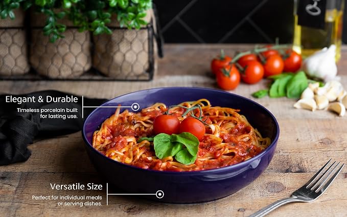 KooK Pasta Bowl, Salad Bowls, Serving Bowls, Large Capacity, Microwave & - Image 2