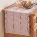 Artoid Mode Pink Woven Farmhouse Hollow Table Runner 12x72 Inch | Holiday by ArtoidMode