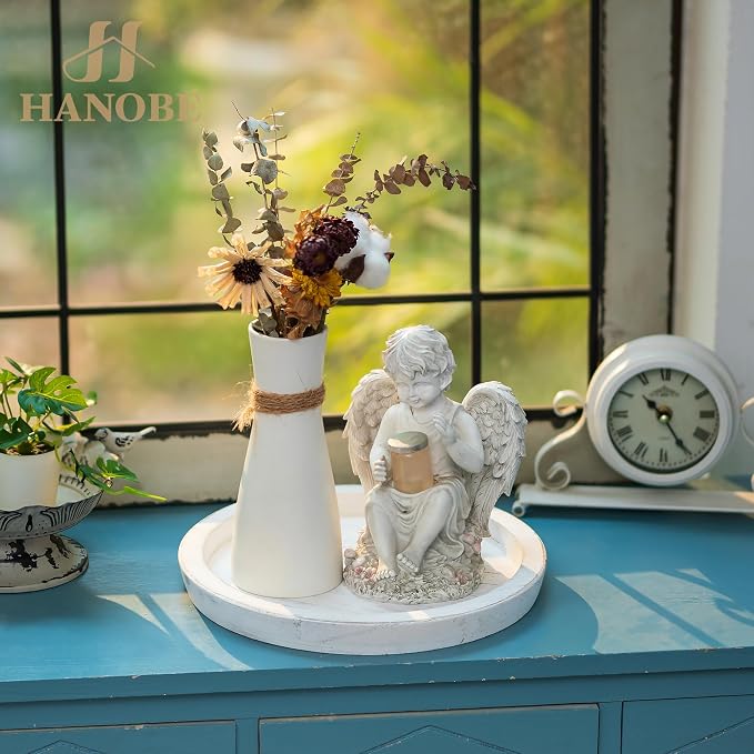 Hanobe Round Wood Candle Holder Trays - Image 3