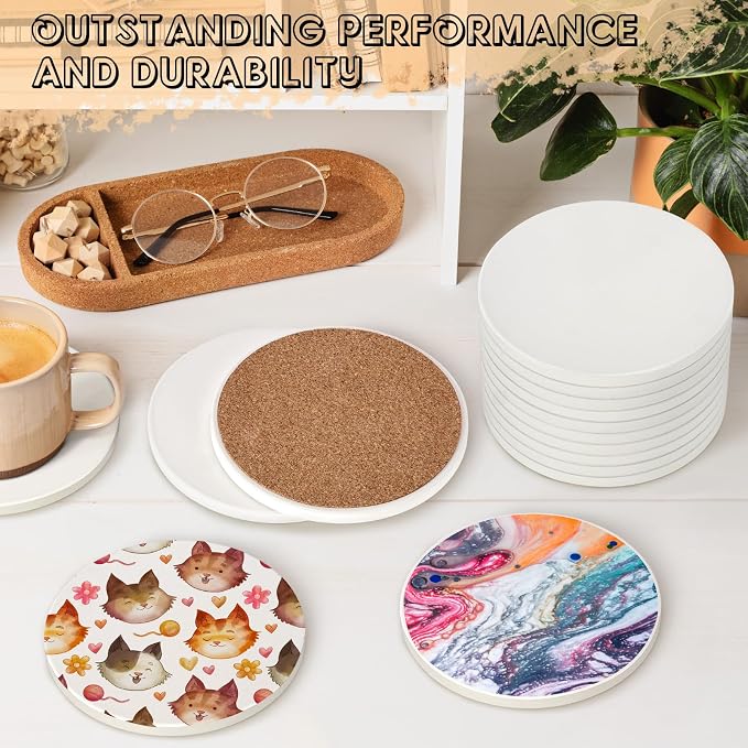 60 PCS Ceramic Tiles for Crafts, Unglazed Matte Coasters - Image 4