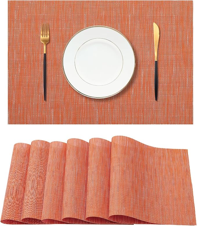 Leetaltree Orange Placemats Set of 6 by Leetaltree-ArtatEveryTable
