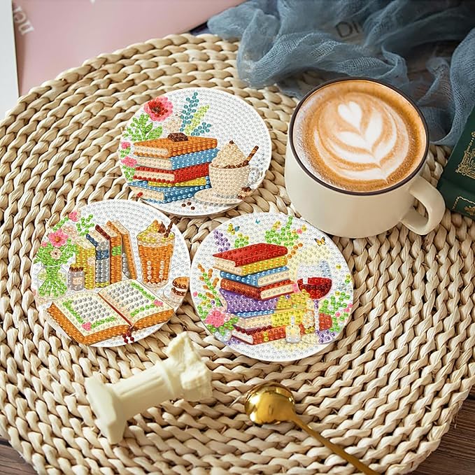 Mrnsiet 8PCS Books Diamond Art Coaster Kits - Image 2