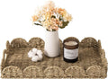 StorageWorks Large Scalloped Edge Serving Tray, Wicker Trays by StorageWorks