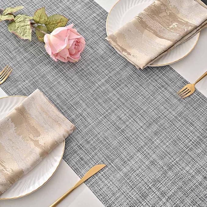 GIVERARE Table Runner, 12x72in Heat-Resistant Woven Vinyl Long Tabletop - Image 4