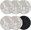 Coasters Set of 6, Geometric Minimalist Round Drink Coasters by Unknown