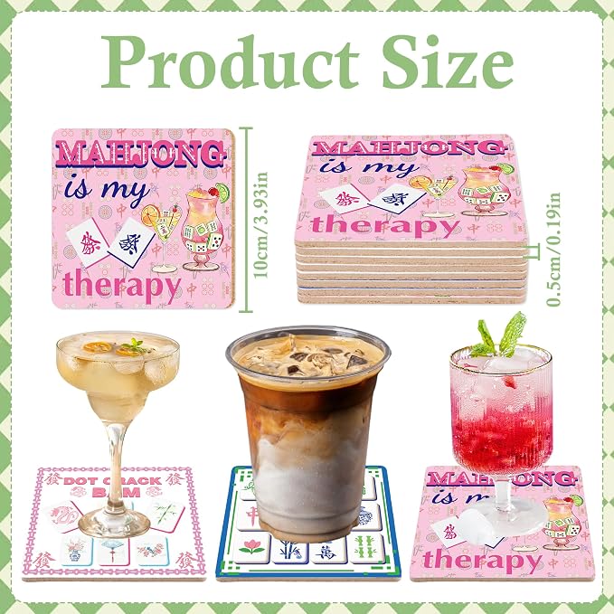 8 Pcs Mahjong Coasters, Mahjong Gifts - Image 2