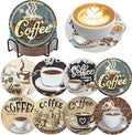 Ekuxom 8 PCS Coffee Diamond Art Coasters Kits by Ekuxom