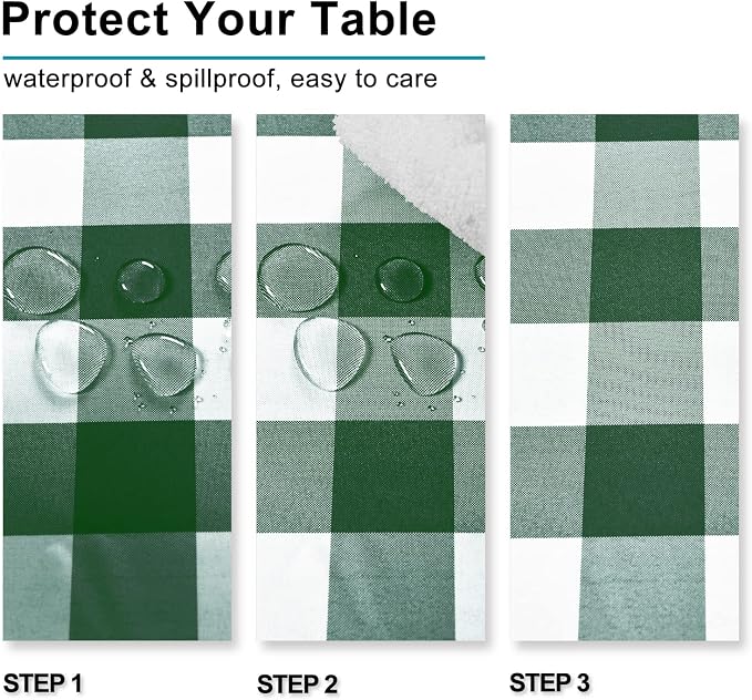 Checkered Tablecloth Rectangle, 70 x 140 Inch - Image 3