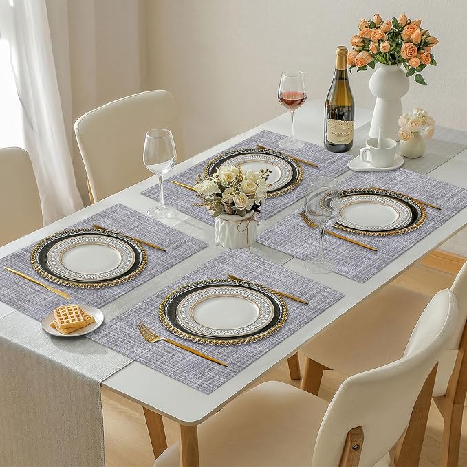 Vinyl Placemats Set of 8, PVC Woven Washable Non-Slip Table Mats, Heat - Image 7