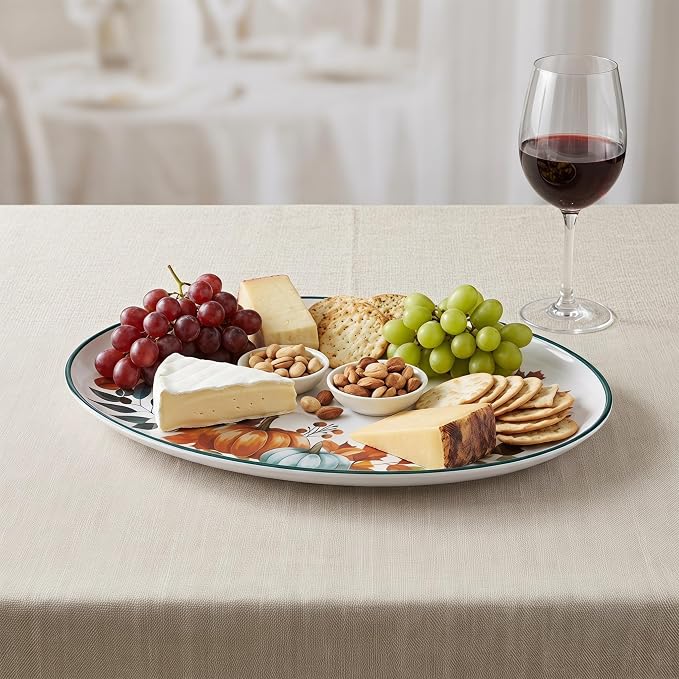 Fall Pumpkin Melamine Oval Serving Platters, 2 Pack 14" Party Trays | - Image 5