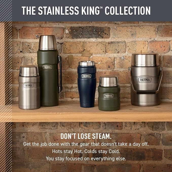 THERMOS Stainless King Stainless Steel Tumbler, Rustic Red | Vacuum-Insulated - Image 6
