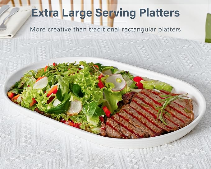 ONEMORE 16 Inch Ceramic Serving Plates - Image 3