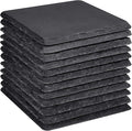 Slate Coasters Set 12, MAPRIAL 4 Inch Square Rustic Black Stone Coasters by MAPRIAL