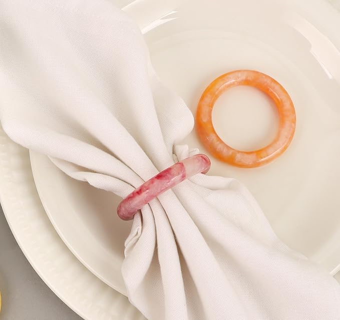 Epoxy Resin Napkin Rings, Pastel | Smooth polished finish, farmhouse modern - Image 3