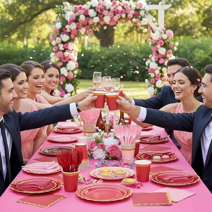 Burgundy Plates and Napkins Party Supplies - Image 5