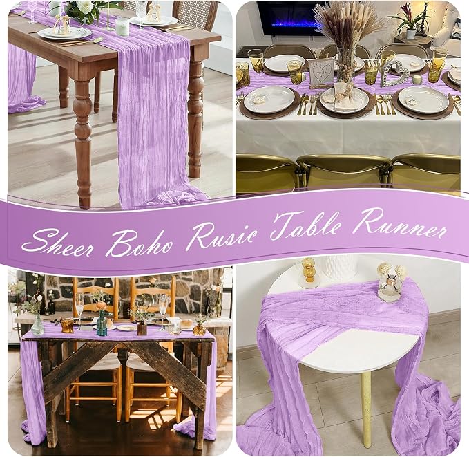 30 Pack Lavender Cheesecloth Table Runner 17 x 108 inch Cheese Cloth Table - Image 7