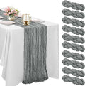 10 Pack Grey Cheesecloth Table Runner 10FT Boho Gauze Fabric Table Runner by HAISIWLKJ