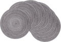 SHACOS Round Braided Placemats Set of 6 Round Table Mats 15 inch Cotton Washable by SHACOS