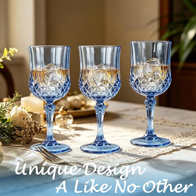 24Pack Plastic Wine Glasses, 7oz Vintage Goblets - Image 5