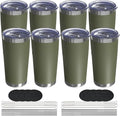 20oz Travel Coffee Tumbler 8 Pack, Lids and Straws, Stainless Steel | Double by UIRZOTN