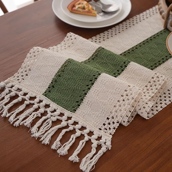 Dark Green Table Runner 72 Inches Long by Niviy