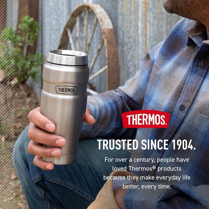 THERMOS Stainless King Stainless Steel Tumbler, Army Green | Vacuum-Insulated - Image 7