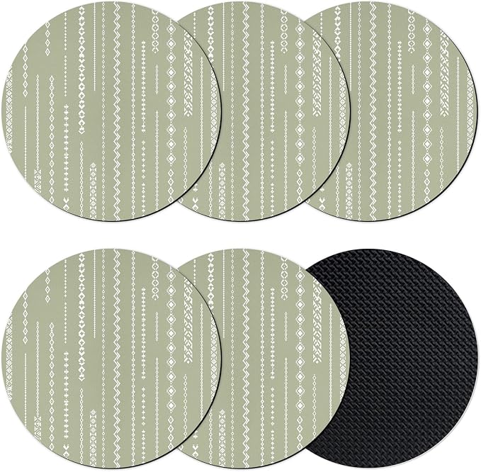 Sage Green Coasters Set of 6 Absorbent Coasters by Unknown