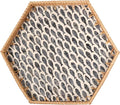 Hexagon Rattan Tray with Mother of Pearl Inlay, Rattan Serving Tray by Tynulox