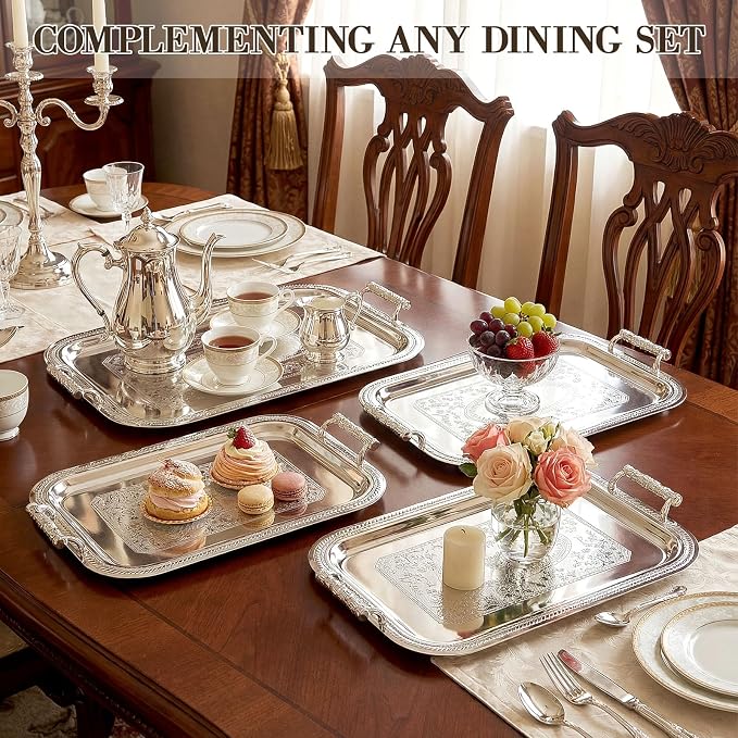 4 Pack Stainless Steel Serving Tray - Image 6