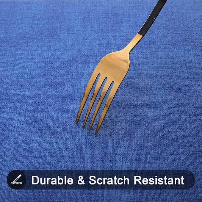 Faux Leather Heat Resistant Placemats 4 Packs, Waterproof Wipeable Dining PU - Image 5